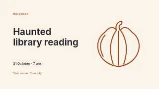 Haunted library reading presentation cover template · Horizontal photo dialogue