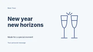 New Year new horizons presentation cover template · Horizontal photo dialogue