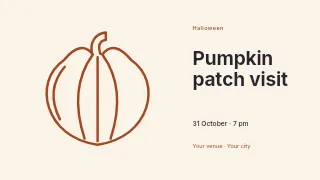 Pumpkin patch visit presentation cover template · Horizontal photo dialogue
