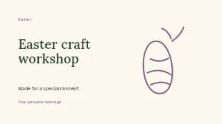 Easter craft workshop presentation cover template · Horizontal photo dialogue