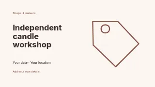 Independent candle workshop presentation cover template · Horizontal photo dialogue