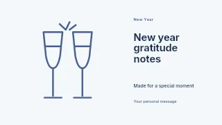 New Year gratitude notes presentation cover template · Horizontal photo dialogue