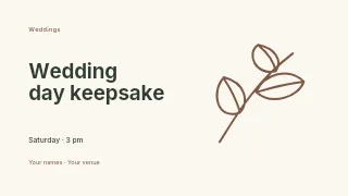 Wedding day keepsake presentation cover template · Horizontal photo dialogue