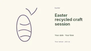 Easter recycled craft session presentation cover template · Horizontal photo dialogue