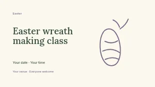 Easter wreath making class presentation cover template · Horizontal photo dialogue