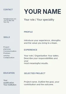 Education Resume template · Structured resumes