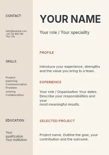Colour study collection resume template · Structured resumes