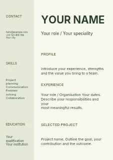 Wildflower growing guide resume template · Structured resumes
