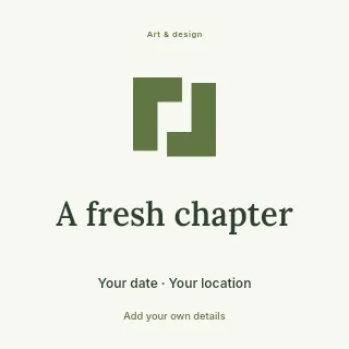 A Fresh Chapter social media post template · Illustrated folio