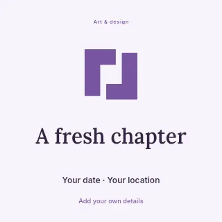A Fresh Chapter social media post template · Illustrated folio