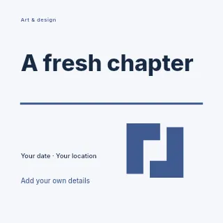 A Fresh Chapter social media post template · Typography & ornament