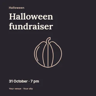 Halloween fundraiser social media post template · Fine-line cover