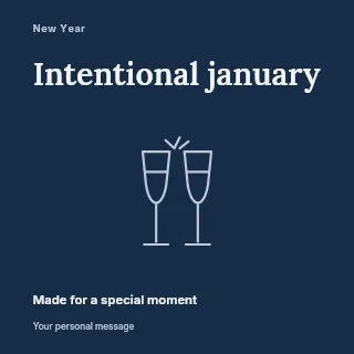 Intentional January social media post template · Fine-line cover