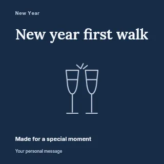 New Year first walk social media post template · Fine-line cover