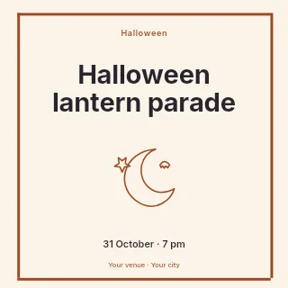Halloween lantern parade social media post template · Framed editorial