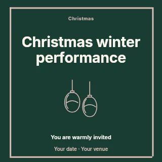 Christmas winter performance social media post template · Framed editorial