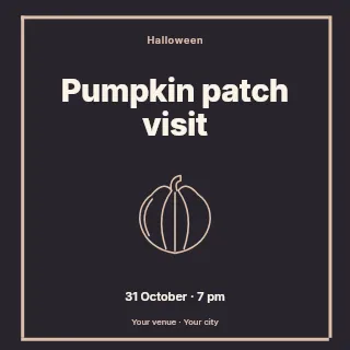 Pumpkin patch visit social media post template · Framed editorial