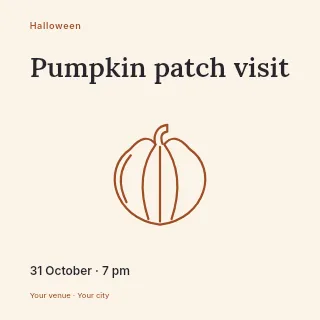 Pumpkin patch visit social media post template · Fine-line cover
