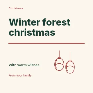Winter forest Christmas social media post template · Typography & ornament