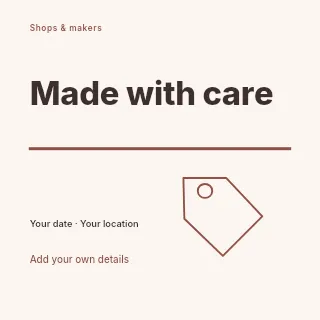 Made with Care social media post template · Typography & ornament