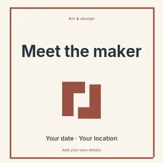 Meet the Maker social media post template · Framed editorial