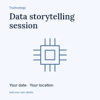 Data storytelling session social media post template · Fine-line cover