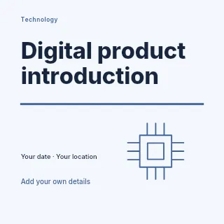 Digital product introduction social media post template · Typography & ornament