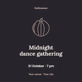 Midnight dance gathering social media post template · Illustrated folio