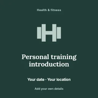 Personal training introduction social media post template · Illustrated folio