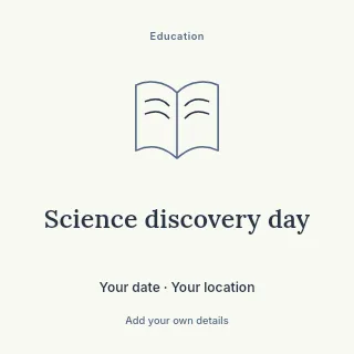 Science discovery day social media post template · Illustrated folio