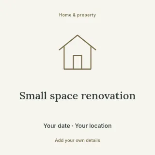 Small space renovation social media post template · Illustrated folio