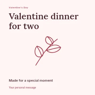 Valentine dinner for two social media post template · Fine-line cover