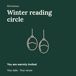Winter reading circle social media post template · Fine-line cover