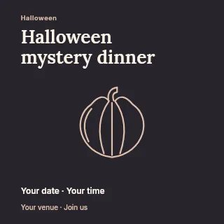 Halloween mystery dinner social media post template · Fine-line cover