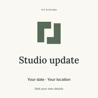 Studio Update social media post template · Illustrated folio