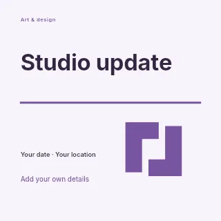 Studio Update social media post template · Typography & ornament