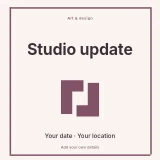 Studio Update social media post template · Framed editorial