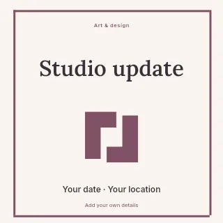 Studio Update social media post template · Framed editorial