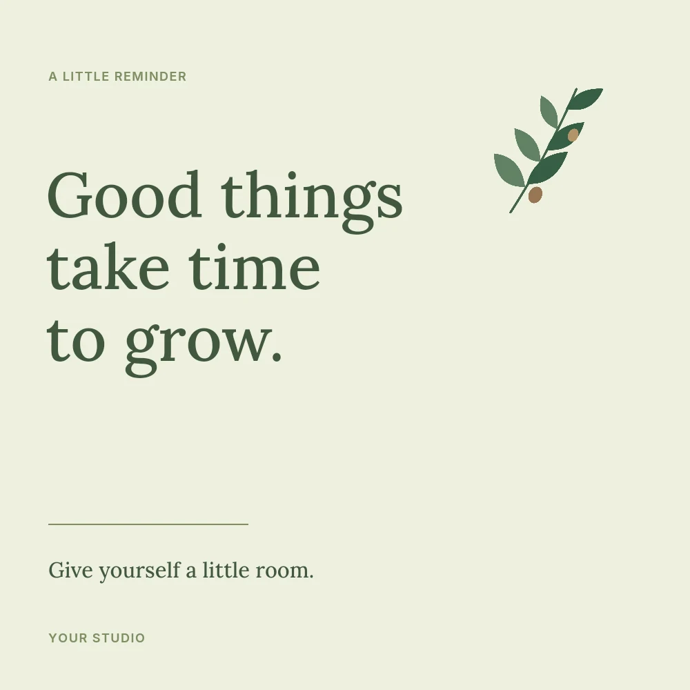 Room to grow social media post template · Botanical quote post