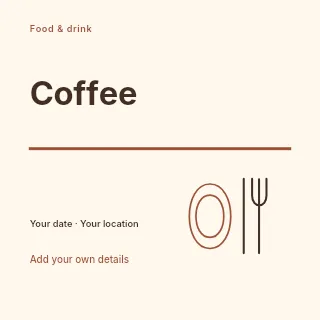 The coffee edit social media post template · Typography & ornament