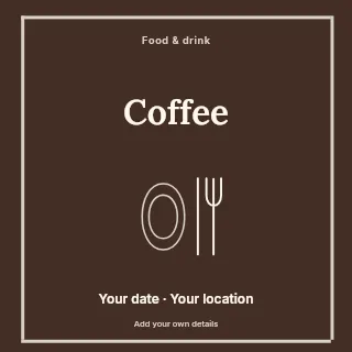 The coffee edit social media post template · Framed editorial