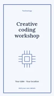 Creative coding workshop instagram story template · Framed editorial