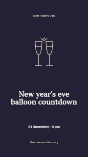 New Year’s Eve balloon countdown instagram story template · Illustrated folio