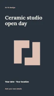 Ceramic studio open day instagram story template · Fine-line cover