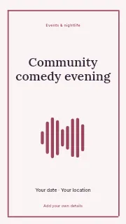 Community comedy evening instagram story template · Framed editorial