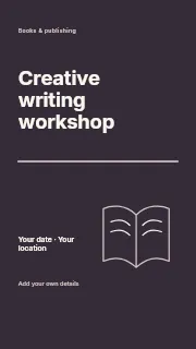 Creative writing workshop instagram story template · Typography & ornament