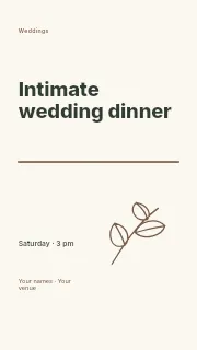 Intimate wedding dinner instagram story template · Typography & ornament