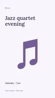 Jazz quartet evening instagram story template · Fine-line cover