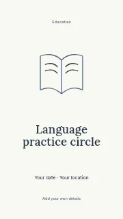 Language practice circle instagram story template · Illustrated folio