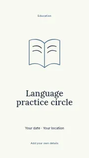 Language practice circle instagram story template · Illustrated folio